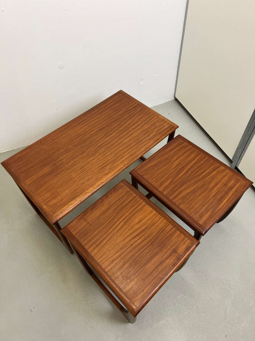 Vintage set of 3 side tables Nesting tables G-Plan England, teak 60s