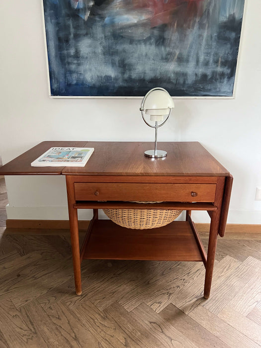 Vintage Hans Wegner Andreas Tuck sewing table side table AT-33 Teak Denmark 60s