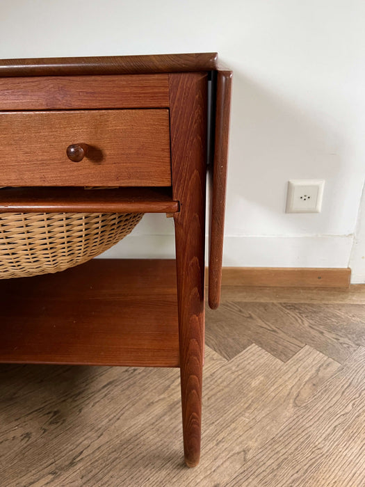 Vintage Hans Wegner Andreas Tuck sewing table side table AT-33 Teak Denmark 60s