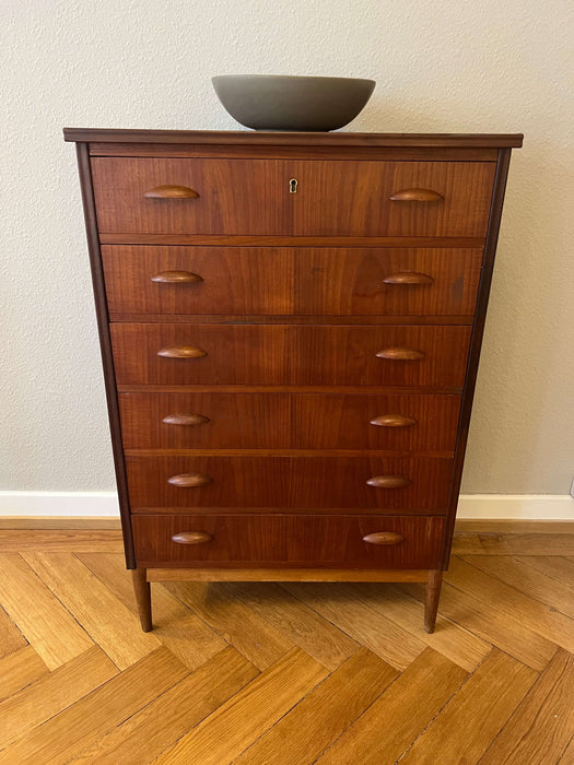 Vintage Teak Kommode mit Schubladen Dänemark 60er Jahre