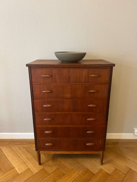 Vintage Teak Kommode mit Schubladen Dänemark 60er Jahre