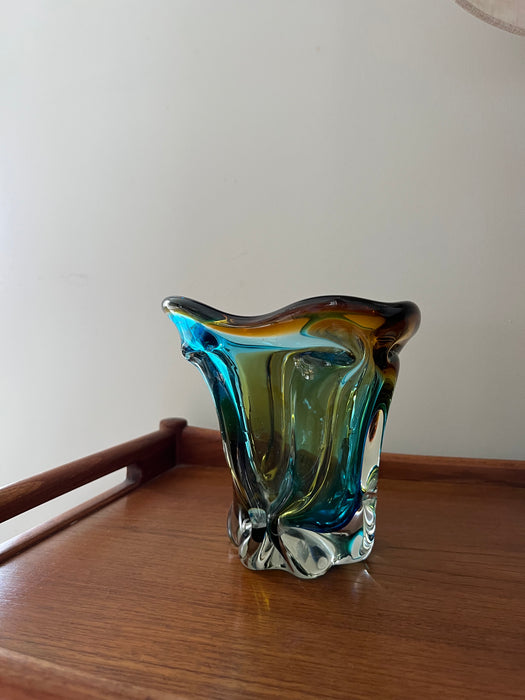 Vintage glass vase made in Japan 50s rarity