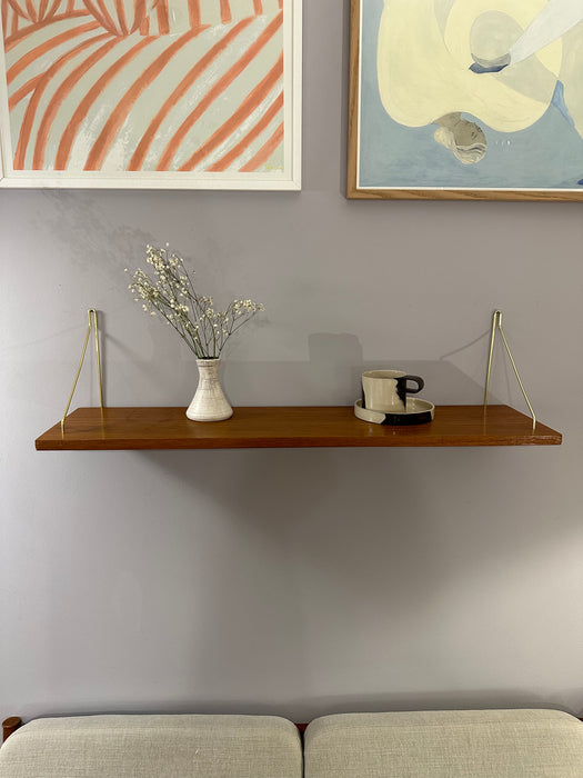 Vintage wall shelf teak Denmark 60s 