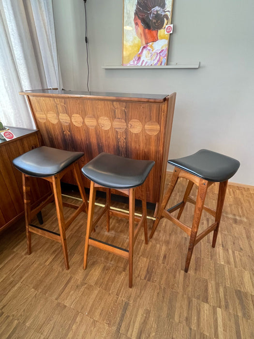 Vintage Bar mit 3 Barstühlen Palisander Johannes Andersen für Skaaning & Søn 1960