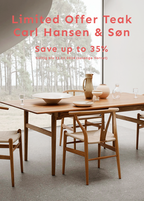 Aktion Setpreis Stühle CH24 und Carl Hansen Tisch CH 327 by Hans Wegner in Teakholz