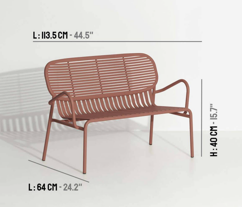 WEEKEND garden bench WITH armrest by Petite Friture 