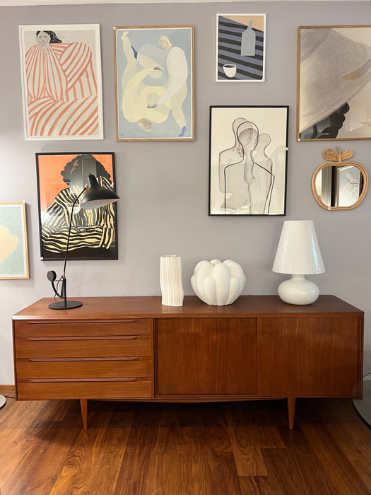 Vintage Teak Sideboard Denmark 60s Sliding Doors