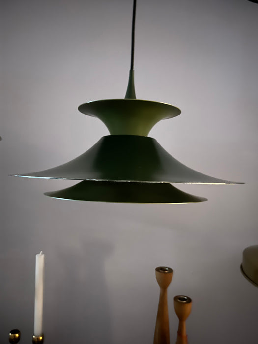 Vintage pendant lamp green Denmark 60s